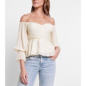 Express off the shoulder peplum top - NWT!!